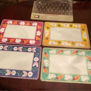 New in Package VIETRI set of 4 Campagna Animals Vinyl Placemats 17.5” x 12”